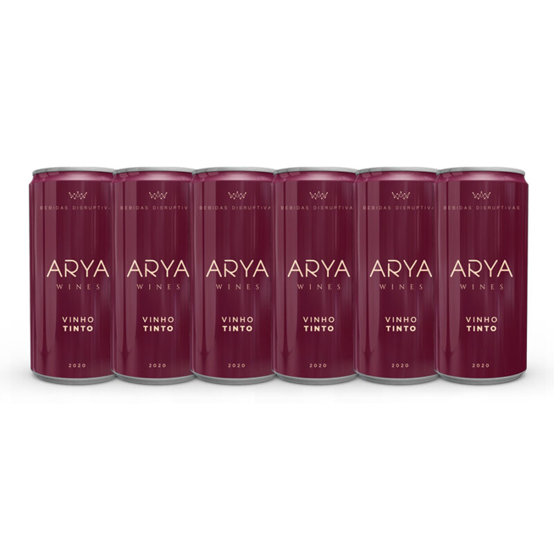 Kit 6 Vinhos Arya Wines Tinto Lata